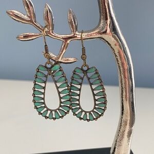 Elegant Green Teardrop Earrings